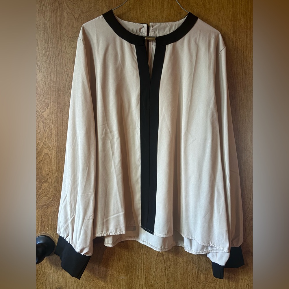 Elegant Cream and Black Women's Top